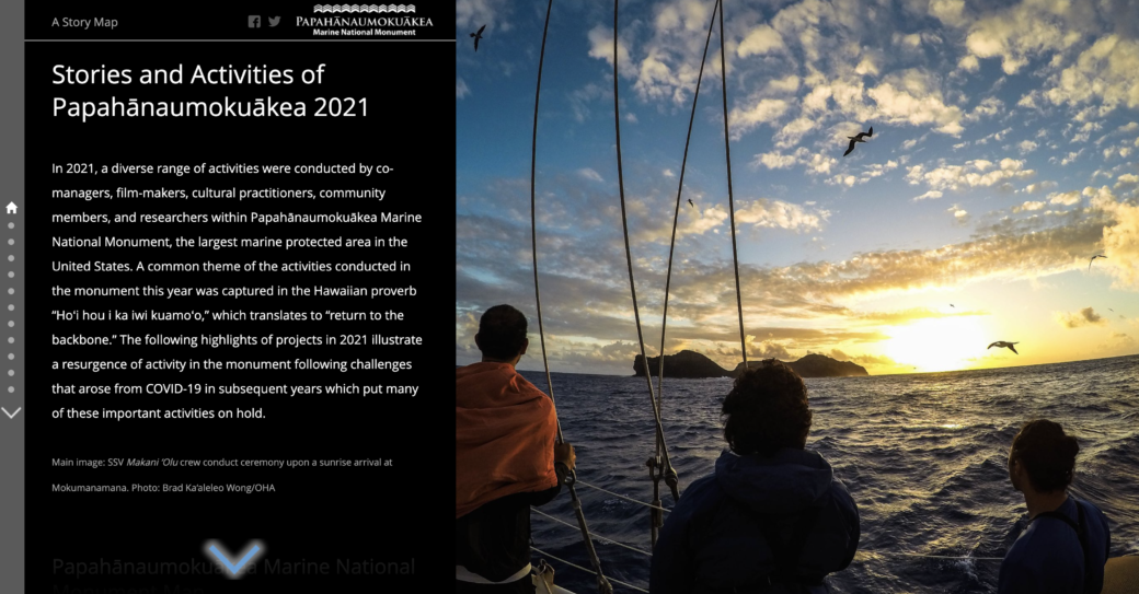 Stories and Activities of Papahānaumokuākea 2021 Story Map